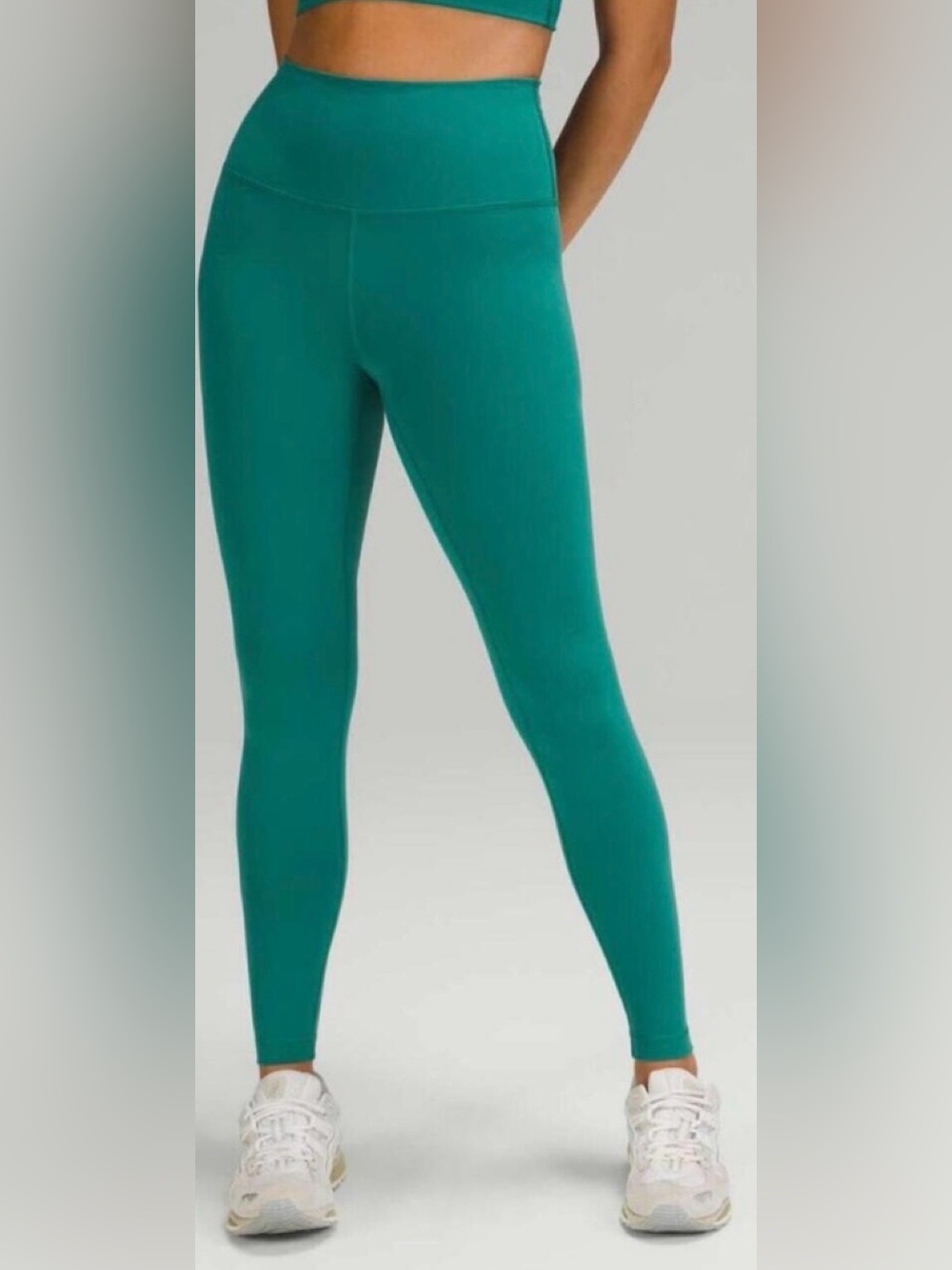 EUC lululemon athletica Wunder under Teal green High-Rise full length Leggings